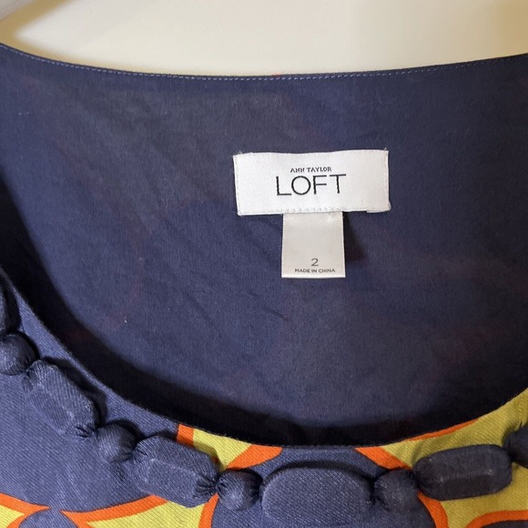 Ann Taylor Loft Dress 2p Petite Mod Floral Short “Great Condition” - Picture 2 of 5